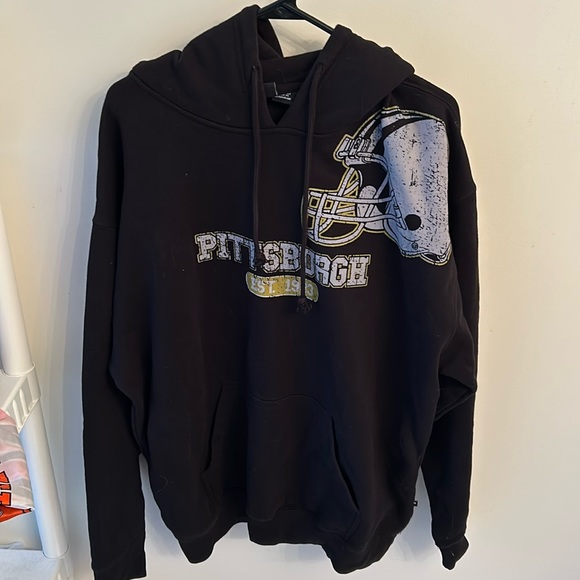 BLU ROCK Pittsburgh Heavy X Large Black Sweatshirt Hoodie - Picture 1 of 5